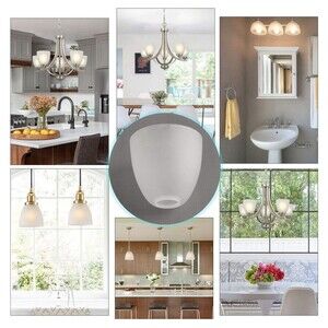 DZglass 4pc Frosted Pendant Glass Shade Bathroom Vanity Light Bedroom Lampshade